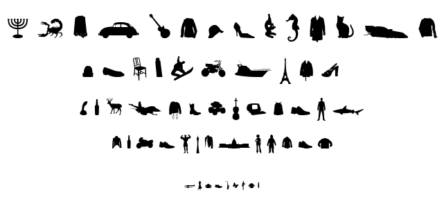 Mixed silhouettes font